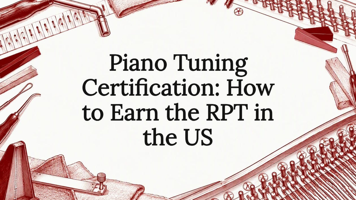 Piano tuning certification title card illustration