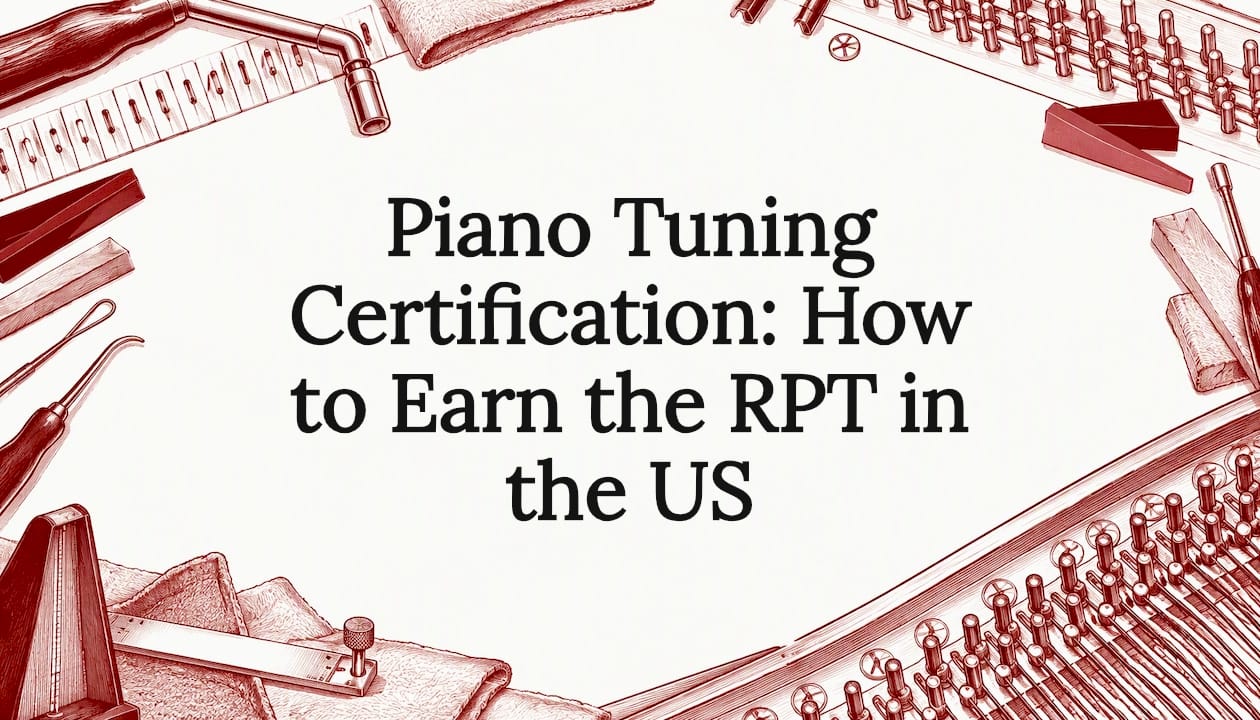 Piano tuning certification title card illustration