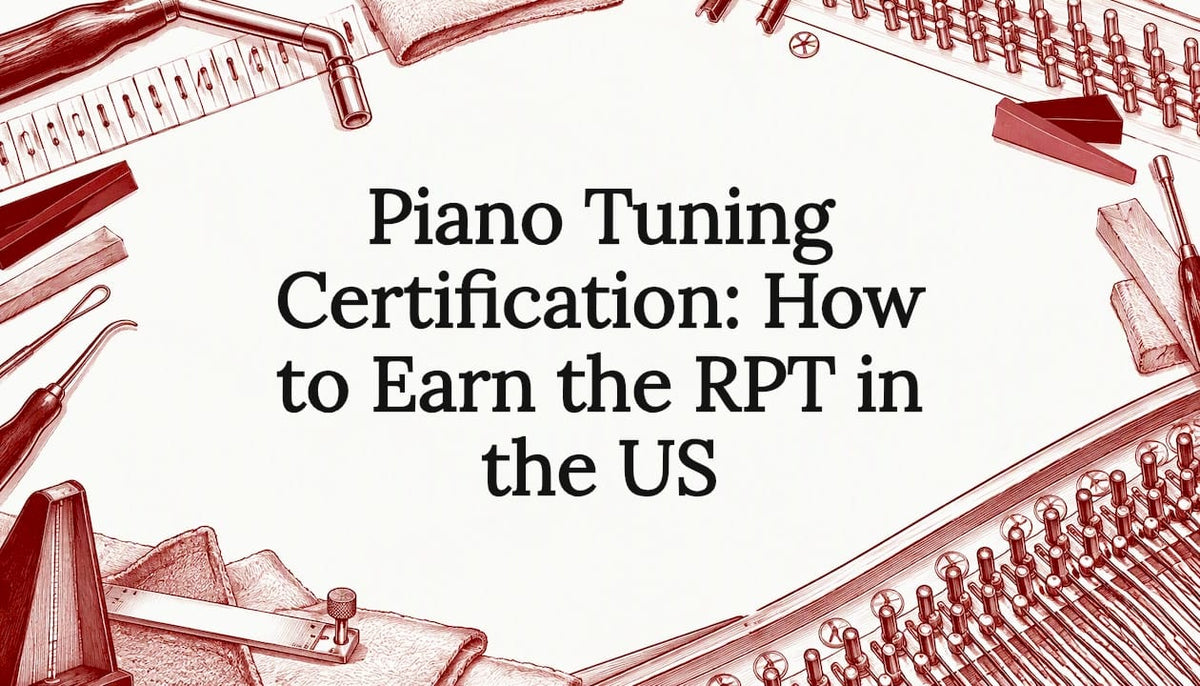 Piano tuning certification title card illustration